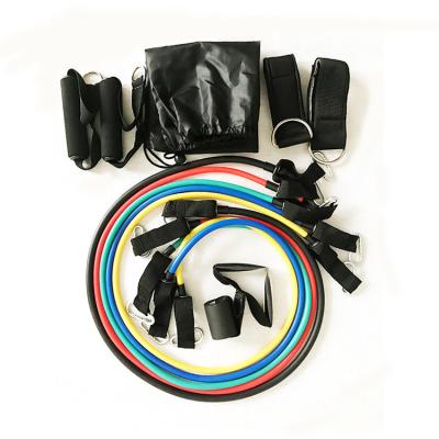 China Lose Weight 11pcs Exercise Resistance Tube Resisbance Band Set Gym Resistance Bands for sale