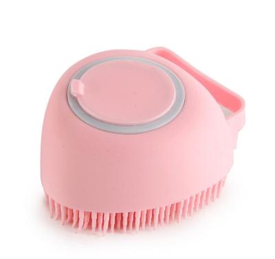 China Natural Stocked Siicone Pet Bath Brush With Shampoo Massage Baby Adult Multifunctional Washing Brush for sale