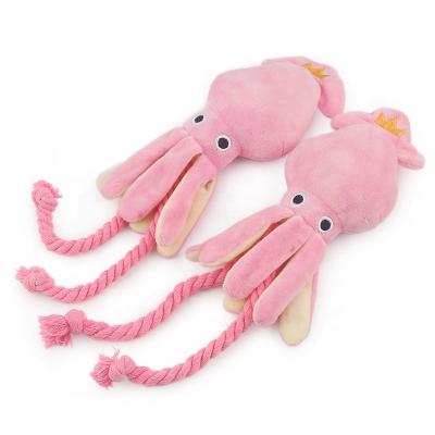 China Stored Durable Cute Stuffed Indestructible Indestructible Interactive Pet Products Octopus Plush Doll Dog Chew Rope Toy for sale