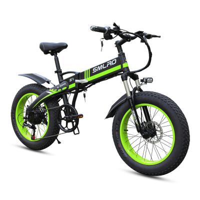 China Aluminum Alloy Most Attractive Sight Snow Aluminum Alloy Electric Bike Beach Ebike 20 Inch Cruiser Electric Bike 48V Folding Fat Tire Bike for sale