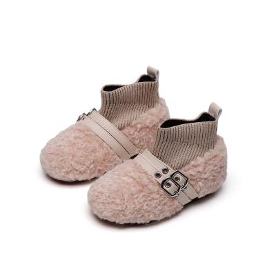 China Breathable Girls Warm Bootie Boys Slippers Kid Baby Indoor Toddler Little Faux Fur Plush Lined Outdoor Boots Children Soft Winter Shoes for sale