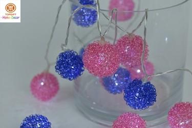 China Metal Handmade Ball colorful 3V Low Power Christmas Decoration Lights for sale