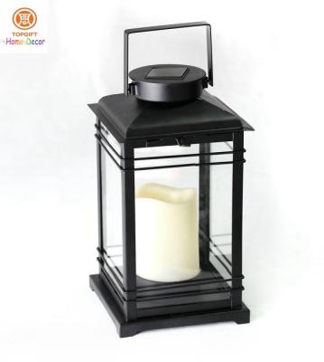 China Hanging Led Candle Outdoor Solar Lanterns  / Camping Hiking Lights Black for sale