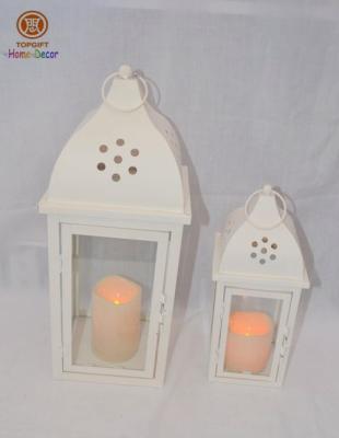 China Indoor Morocco decorative candle lantern Powder coating Cream White for sale