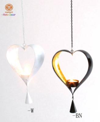 China Black / white Stick Gold Foil metal candle holder LOVE HEART shape for sale