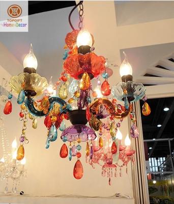 China Incandescent Colorful Acrylic Celling Chandelier Lights for Hotel / Restaurant for sale