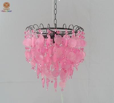 China Pink Shell Ceiling Chandelier Lights , Decorative Modern Contemporary Chandelier Lighting for sale