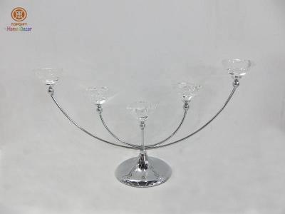 China Five head crystal candle holder home / wedding decoration stand type for sale