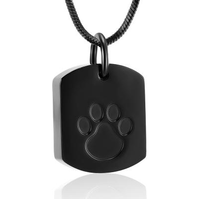 China Romantic Cremation Jewelry Urn Necklace for Ashes for Pet Paw Print Memorial Ash Jewelry Keepsake Pendant for Pet's Cat Dog's Ashes for sale