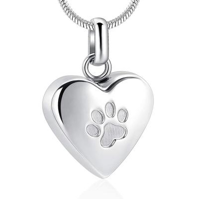 China Vintage Pet Paw Print Cremation Jewelry for Ashes Pendant Heart Urn Necklace for Women Men Memorial Keepsake Jewelry for Dog's/Cat's Ash for sale