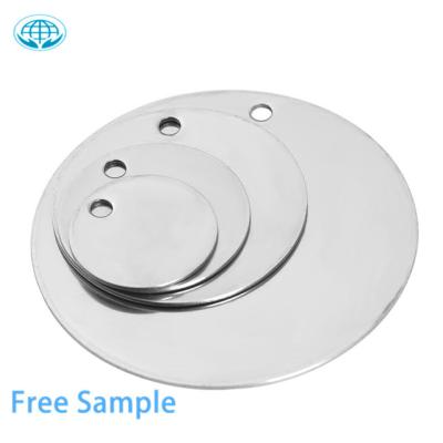 China Hoyo Stainless Steel Environmental Friendly Round Tag Logo Metal Blank Tag Custom Pendant For DIY Jewelry for sale