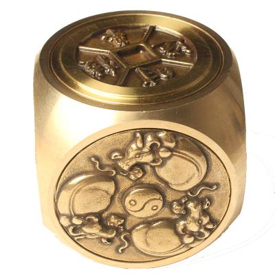 China CHINA Sress Relief Toy Feng Shui Chinese Brass Fortune Spinner Metal Hand Gyro Copper Fingertip Stir Spinners Toys For Gifts for sale