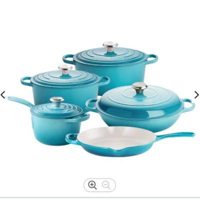 China Sustainable Cast Iron Cookware Kitchen Utensils Set Cooking Ware Pots Sauce Pan Set for sale