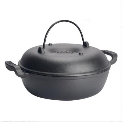 China Sustainable Cast Iron Round Chinese Individual Cooking Hot Pot for sale