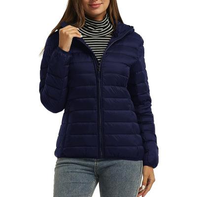 China Anti-Wrinkle Women's Packable Hooded Ultralight Short Down Jacket for sale