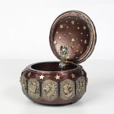 China Retro Design Synthetic Resin Birthday Gift Romantic Constellation Music Box for sale