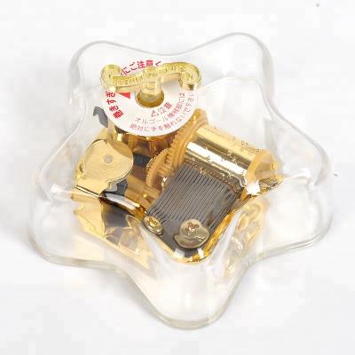 China Acrylic Shell In Various Shapes Five-pointed Star Shape Sankyo Motion Music Box for sale