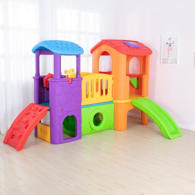 China Indoor And Outdoor Colorful Indoor Child Play House Plastic Slide With Blowing Toy for sale