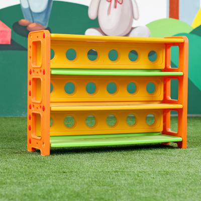 China Durable PE Plastic Kindergarten Baby Toy Shelf for sale