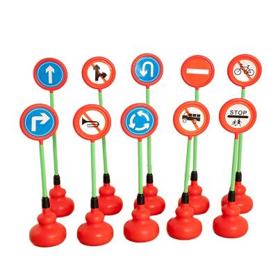 China Fuuny Education Playing Wholesale Plastic Material Toys Preschool Children Traffic Road Sign Work Signs for sale