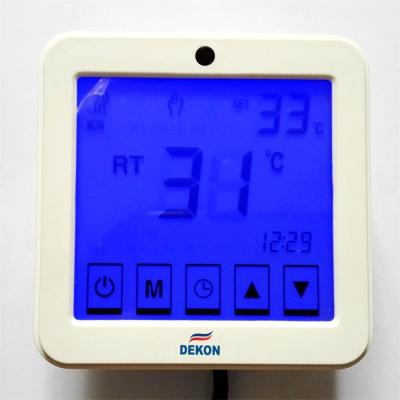 China regulador de temperatura termorregulador programable por el suelo del termóstato de la calefacción del sitio de la pantalla LCD táctil 220V semanalmente en venta