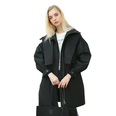 China Black Waterproof Fashion Plus Size Hooded Women's Ditch Fur Down Coat Duck Fur Down Ladies Winter Jackets for sale