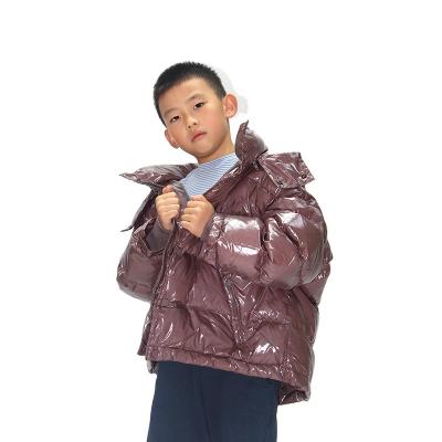 China Winter Sale Children's Hooded Children's Coat Boy's Style Winter Shiny Short Warm Viable Down Jackets Jackets for sale