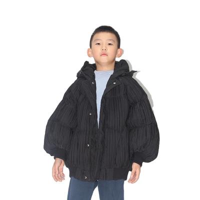 China Viable Custom Black Kids Down Jacket Bubble Coat Boys Winter Bomber Coat For Kids Down Stripper Jacket for sale