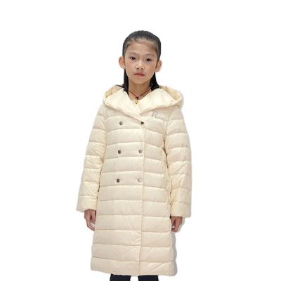 China Anti-wrinkle winter long kids down coats girls quilted hooded warm coat jackets for kids for sale