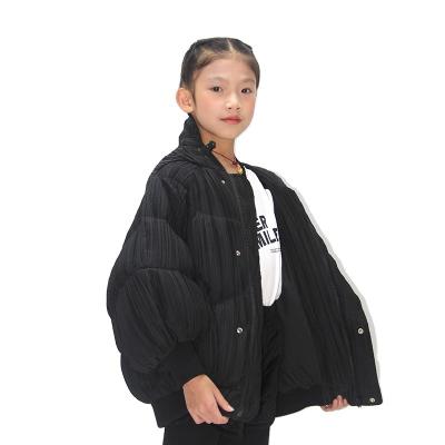 China Girls Winter Anti-wrinkle Down Jacket Kids Duck Down Padding Short Coat Black Kids Hooded Down Tracksuit for sale