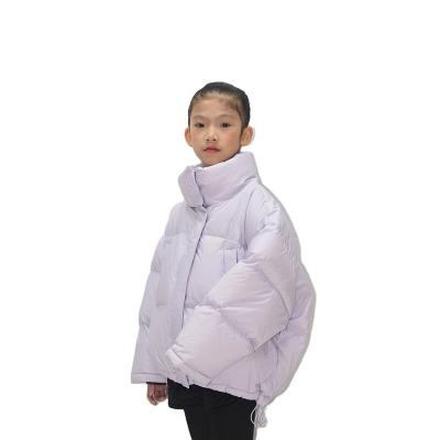 China High Quality Custom Logo Hooded Short Outerwear Girls Down Padded Coat Kids Winter Children Anti-wrinkle Down Jacket for sale