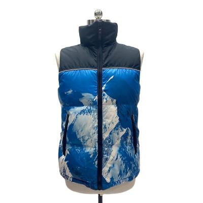 China 2023 Men's Breathable Down Vest Tie Dyed Stand Collar Outdoor Casual Sleeveless Mens Outwear Padded Vest Coats Utility for sale