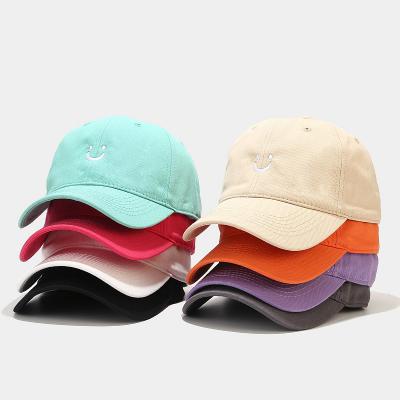 China High Quality Smile Logo Caps Baseball Hats Unisex Custom Made Embroidery Snapback 2021 Autumn Winter New Design Street COMMON Wear Design for sale