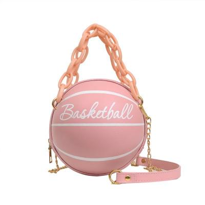 China 2021 Fashionable New Fashion Design Basketball Shaped Cross - Body Bag Chains Women Shoulder Bags And Purses for sale