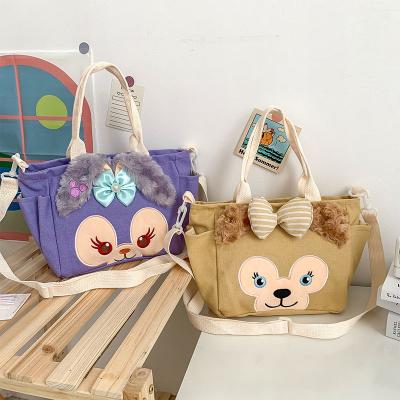 China 2021 Fashion Design Cute New Bow Stellalou Large Capacity Canvas Tote Bags Back To School Girls Bags Teenager Women Shoulder Bags for sale