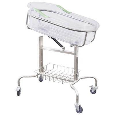 China Modern Innovative New Products 2021 Plastic ABS Newborn Crib With Wheels Type Hospital Furniture for sale