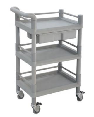 China Commercial Furniture ABS Material 2 Layers Trolley Medical Trolley With Drawer for sale