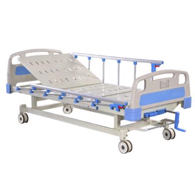 China Manual Two Fuction Hospital Best Selling Multifunctional Icu Room Patient Manual Bed For Patient With IV Pole for sale