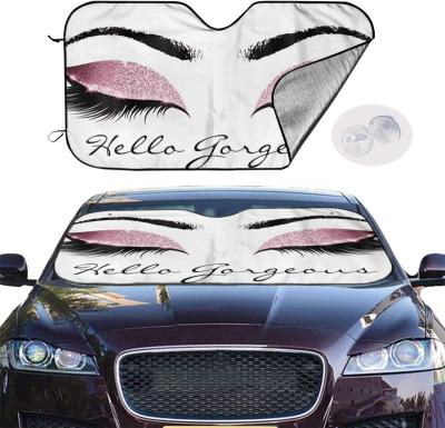 China Universal Foldable Carshadow Eyelash Carshadow Universal Eyelash Auto Accessories Windshield Sun Shade Cover for Sun Heat Prevention for sale