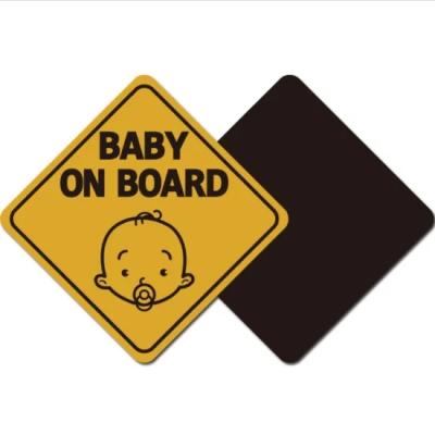 China Body Stickers Wholesale Car Accessories Car Sign Reflective Magnetic Baby On Board for sale