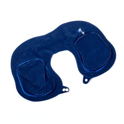 China Warm Rest Travel Neck Pillows For Airplanes And Traveling With Ultra Plush Velvet Cover, Inflatable Pillow for sale