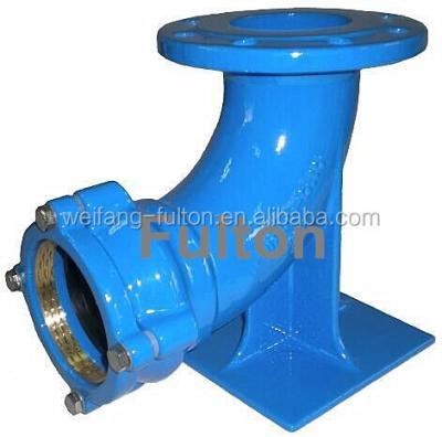 China Malleable Iron Quick Loose Bend Cast / 90 Degree Ductile Iron Flange Socket Duckfoot Elbow Alibaba Supplier for sale