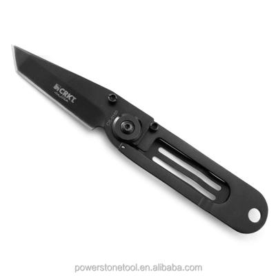 China Camping Knife Stainless Steel Black Tactical Folding Pocket Knife With Tanto Blade for sale