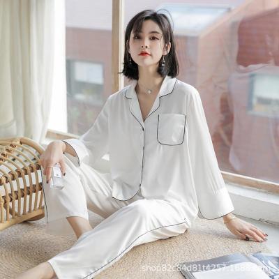 China OEM/ODM Dropshipping QUICK DRY Satin Pajamas Set Plus Size Pajamas Two Piece Sets Customized Printed Silk Satin Pajamas for sale