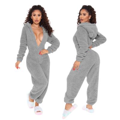 China New Arrival Thermal Winter Invierno OEM/ODM Winter Pijama Plush Hooded Teddy Bear Onesie Pajamas For Plush Nightgowns Fleece Sleepwear for sale