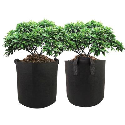 China Low MOQ Durable Heavy Duty 300g 400g Customized 5 7 10 15 25 30 100 Gallon Felt Growing Bags Plant Pot For Gardening Supplies for sale