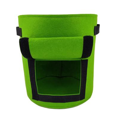 China Durable Goods Garden 400G Gallon Plant Pots Heavy Duty Thick Nonwoven Green Cloth Pot With Logo Customized for sale