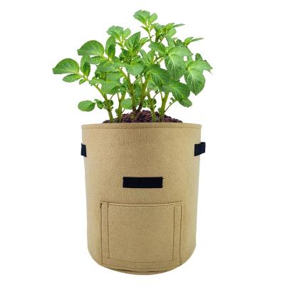 China Durable Heavy Duty 400thick Beige Potato Grow Bags With Viewing Window Potato Grow Bags Felt Raised for sale