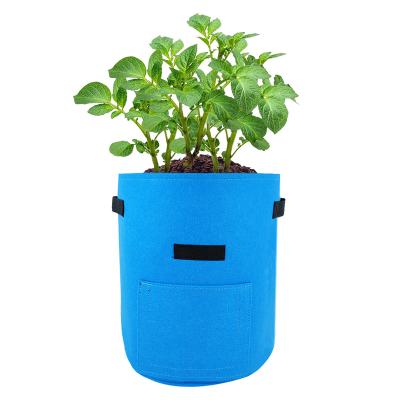 China Low MOQ Factory Price Durable Blue Color Nonwoven Plants Grow Bag Customized Color Textile Felt Fabric Grow Bags for sale