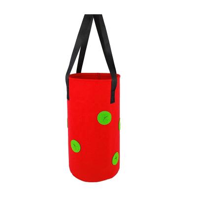 China Durable Heavy Duty Plant Bag Strawberry Grow Bags Potato Strawberry Plant Garden Round Grow Bags for sale